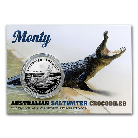 2016 Australia 1 oz Silver Saltwater Crocodile (Monty) 2016 Australia 1 oz Silver Saltwater Crocodile (Monty)